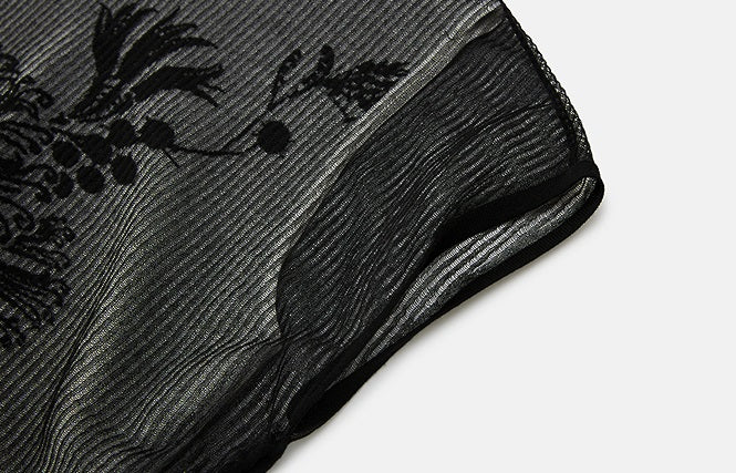 ZHUCHONGYUN jacquard round neck short sleeve T-shirt-WEBS.