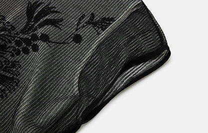 ZHUCHONGYUN jacquard round neck short sleeve T-shirt-WEBS.