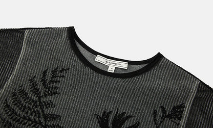 ZHUCHONGYUN jacquard round neck short sleeve T-shirt-WEBS.