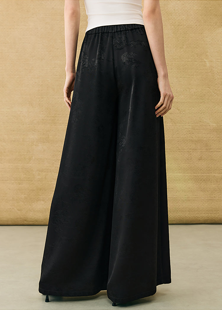 HECO Chinese high-end acetate jacquard drape slimming trousers - QUEEN.