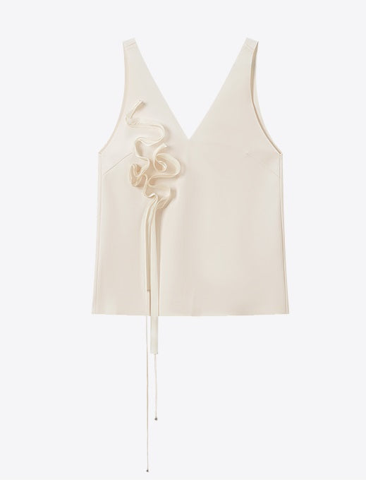 COMME MOI summer women's short flower V-neck vest - MAEVE.