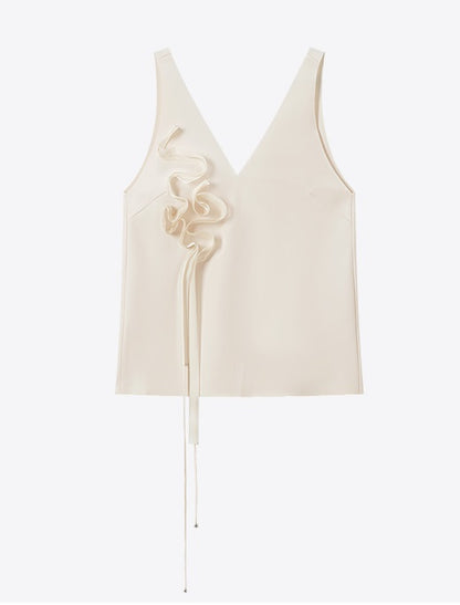 COMME MOI summer women's short flower V-neck vest - MAEVE.