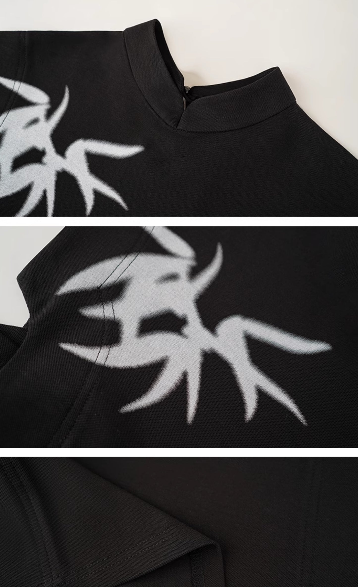 HECO Chinese Bamboo Leaf Print Short Sleeve T-Shirt - CHASE.