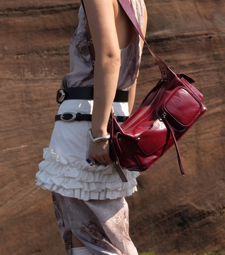 IUBALLET New Armpit Genuine Leather One Shoulder Crossbody Bag - GRIN.