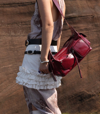 IUBALLET New Armpit Genuine Leather One Shoulder Crossbody Bag - GRIN.