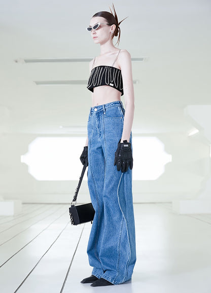 ANNAKIKI 3D Wave Fractal Deconstructed Trousers-SMITH.