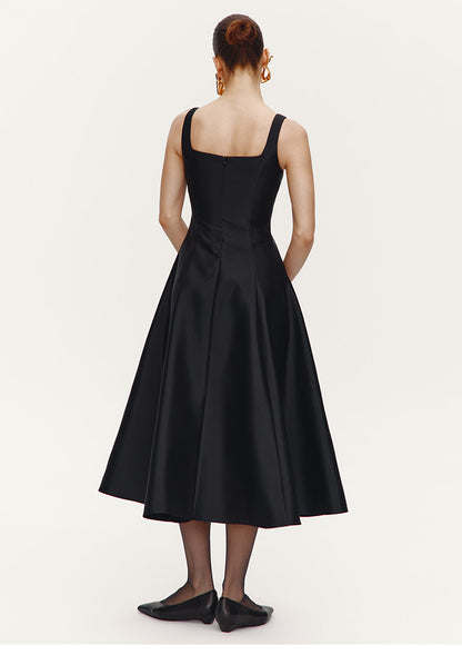 ATELIER MISS LU  Contrasting Bow Splicing Dress Long Skirt - MARTA.