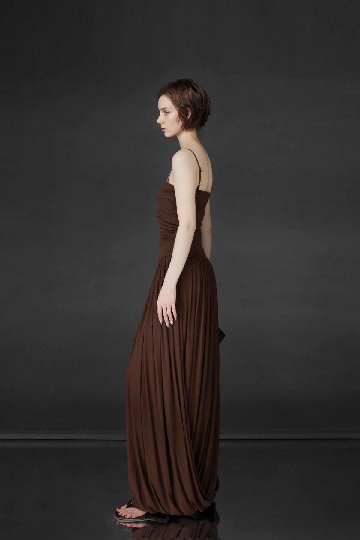 PIAOIN design pleated bandeau  women's cross-cut premium sundress -ARABELLA