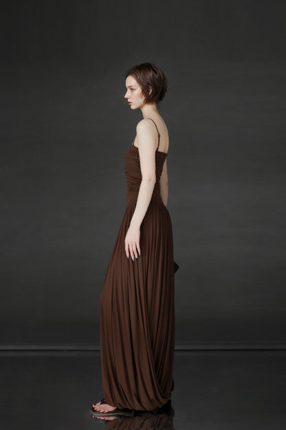 PIAOIN design pleated bandeau  women's cross-cut premium sundress -ARABELLA