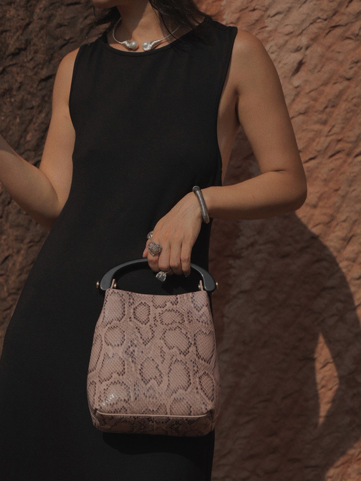 IUBALLET new old money style snake print handbag leather - KIA.