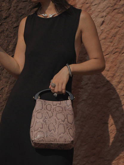 IUBALLET new old money style snake print handbag leather - KIA.