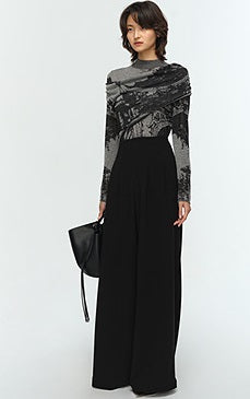 COMME MOI Lu Yan designer's new women's two-piece jacquard wool knitted sweater- TERRA.