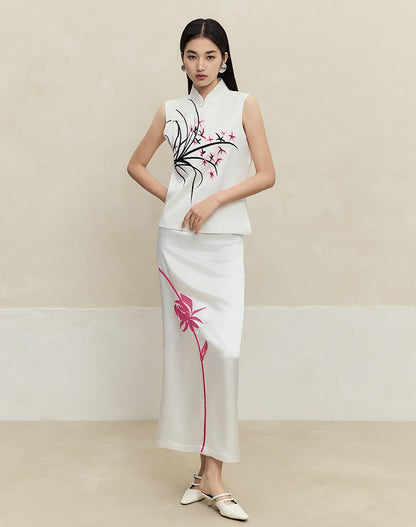 HECO sleeveless purple black white vest top women - waters.