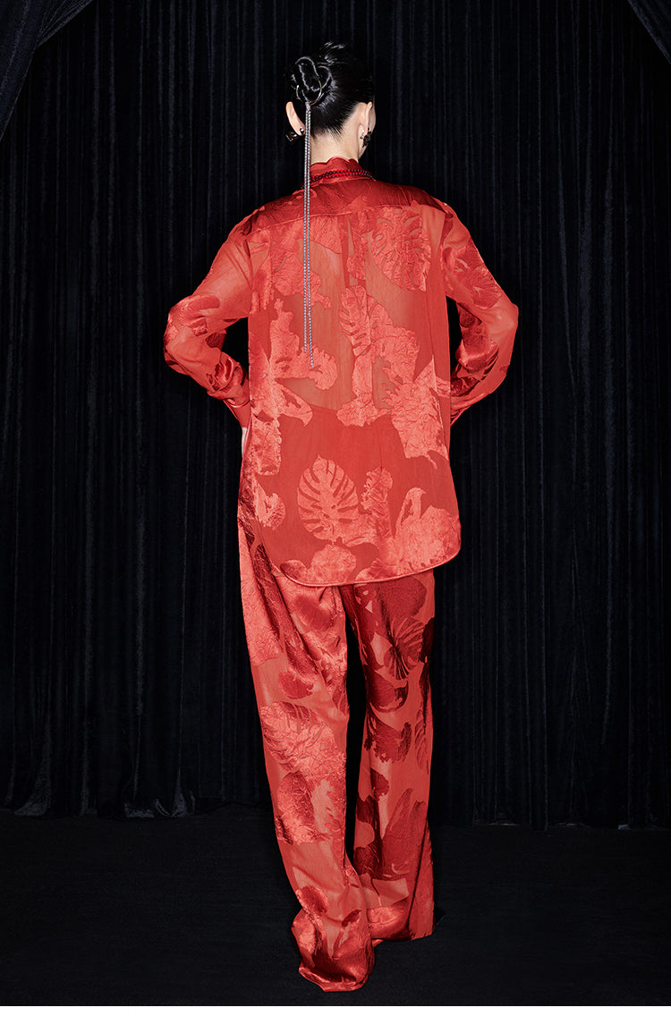 M essential Mackay designer Flower Pot Neck Straight pant top suit - bear.