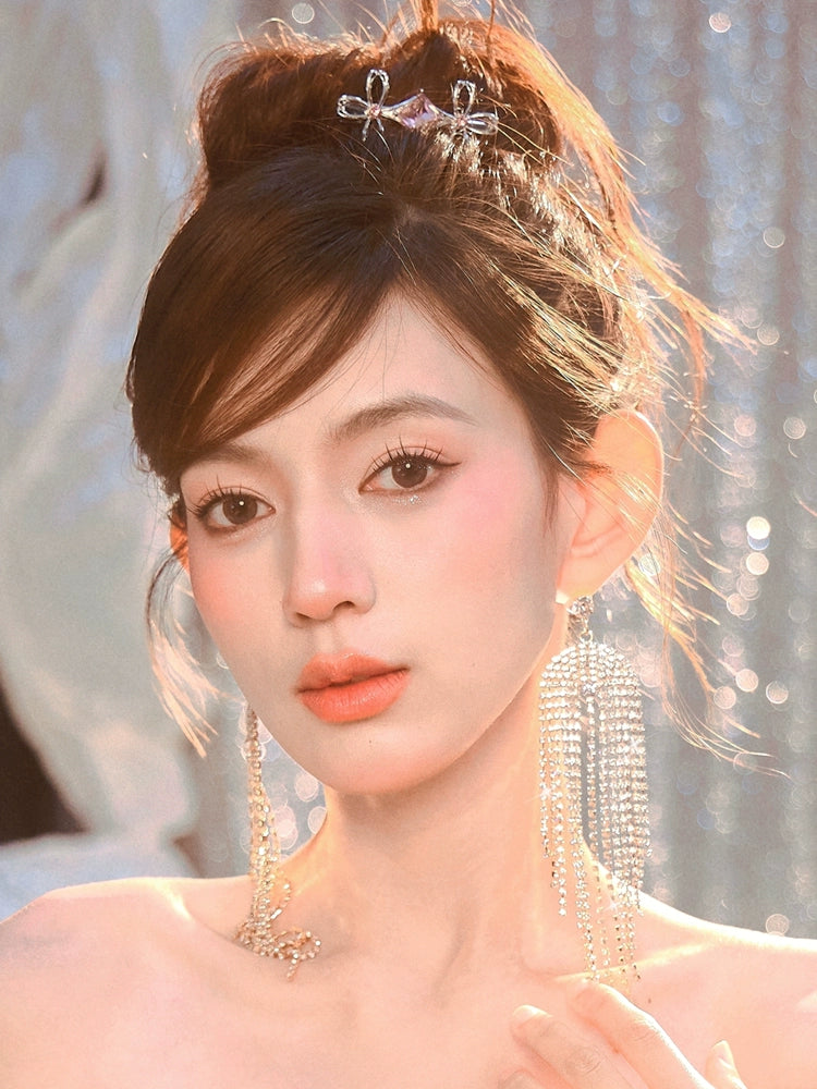 DOLLY Luxury Large Diamond Stylish Tassel Earring-JENNIE