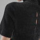 Huanzi French backless Hepburn black elegant mid-length autumn winter dress