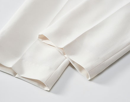 COMME MOI summer white commuter pleated radish pants - JOSHUA.