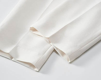 COMME MOI summer white commuter pleated radish pants - JOSHUA.