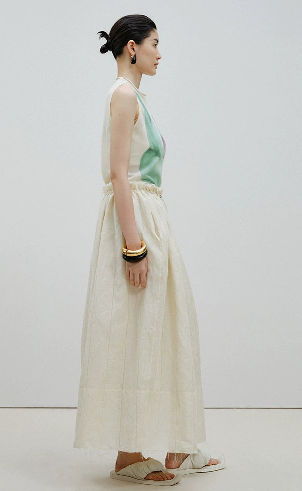 ZHUCHONGYUN Crew neck slim knit sleeveless top-SHIGEO.