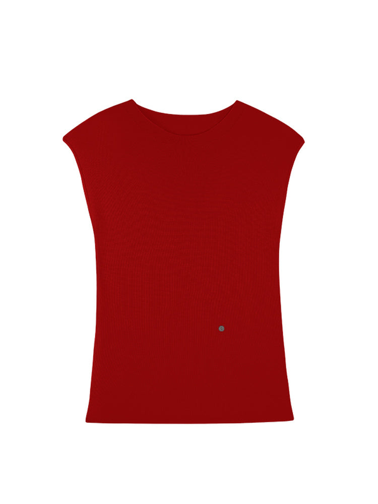 HECO Chinese round neck knit short sleeve feminine temperament slim T-shirt - COLE.