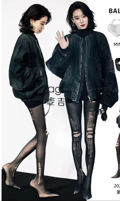 MEI SANGUAN Loose Silhouette Denim Cotton Jacket - KAMAU