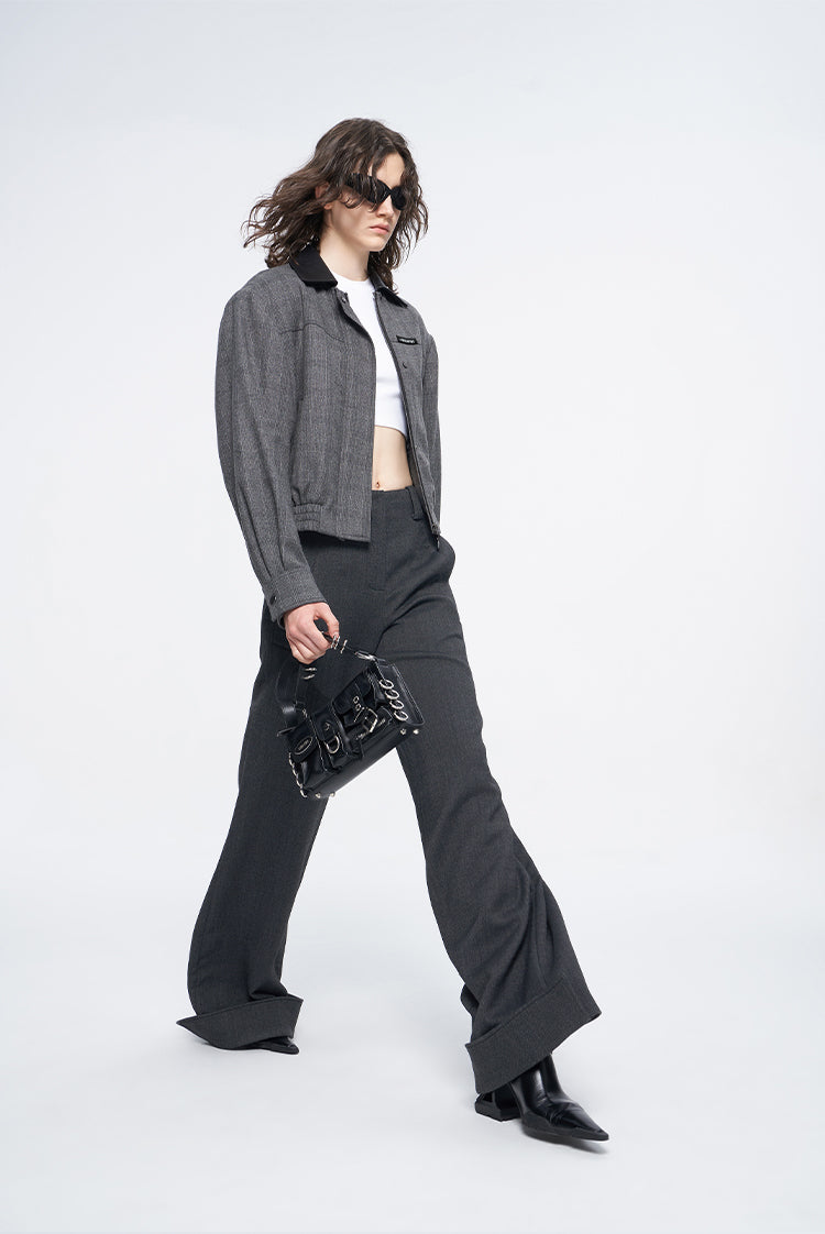ANNAKIKI waistless fold deconstruct wide-leg pants for women-HITOME
