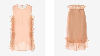 ATELIER MISS LU Three-dimensional Pressed Lace Design Sheer Top - TESSY