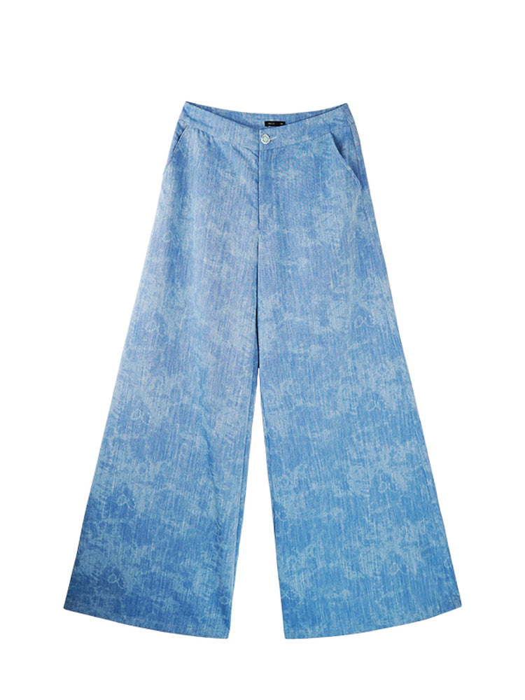 HECO Chinese Old Money Linen Bootcut Slacks Slim Wide-leg Pants - GLADE.
