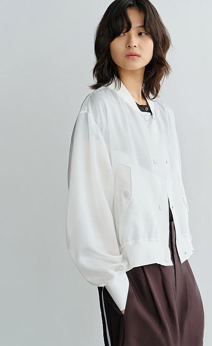 COMME MOI summer women's white cropped waist jacket - ELANOR.