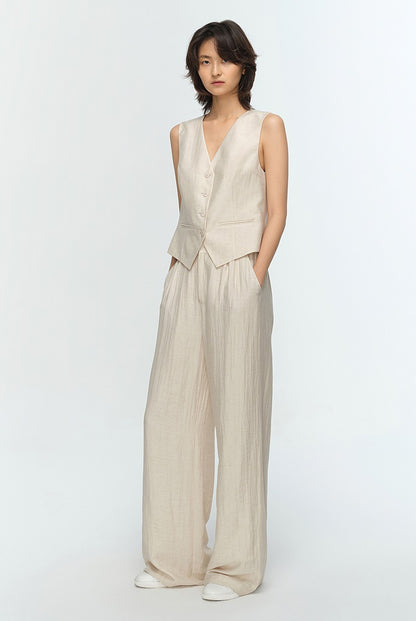 COMME MOI summer breathable V-neck short vest - THORAH.