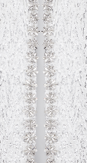 Wardrobes by Chen Elegant Diamond Silver-Gray Fur Collar Long Winter Jacket-Jam