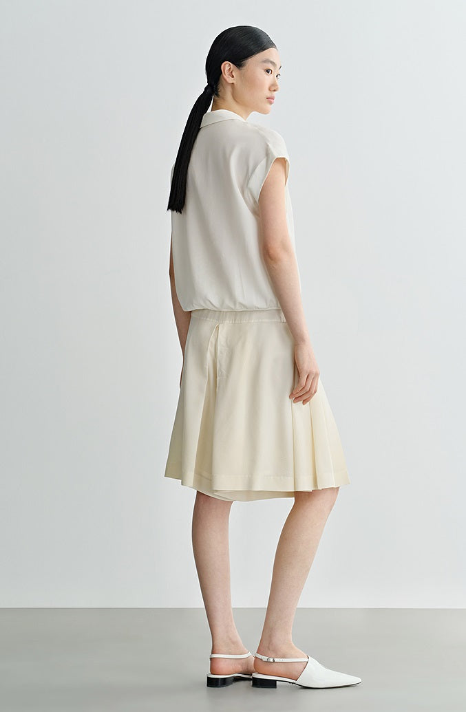 COMME MOI casual pressed pleated A-line culottes shorts - FRANCE.