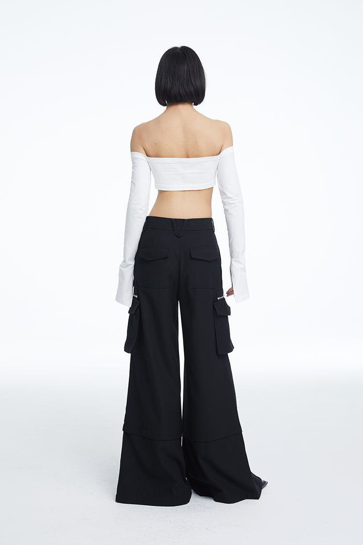 TINY IN Pocket Detachable Loose Track Cargo Pants-NIA