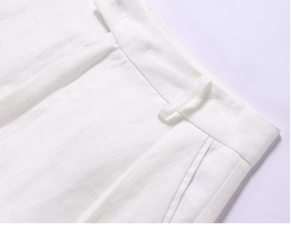 WANGXO | Pure Natural Linen Old Money Style Versatile Shorts -LUMA