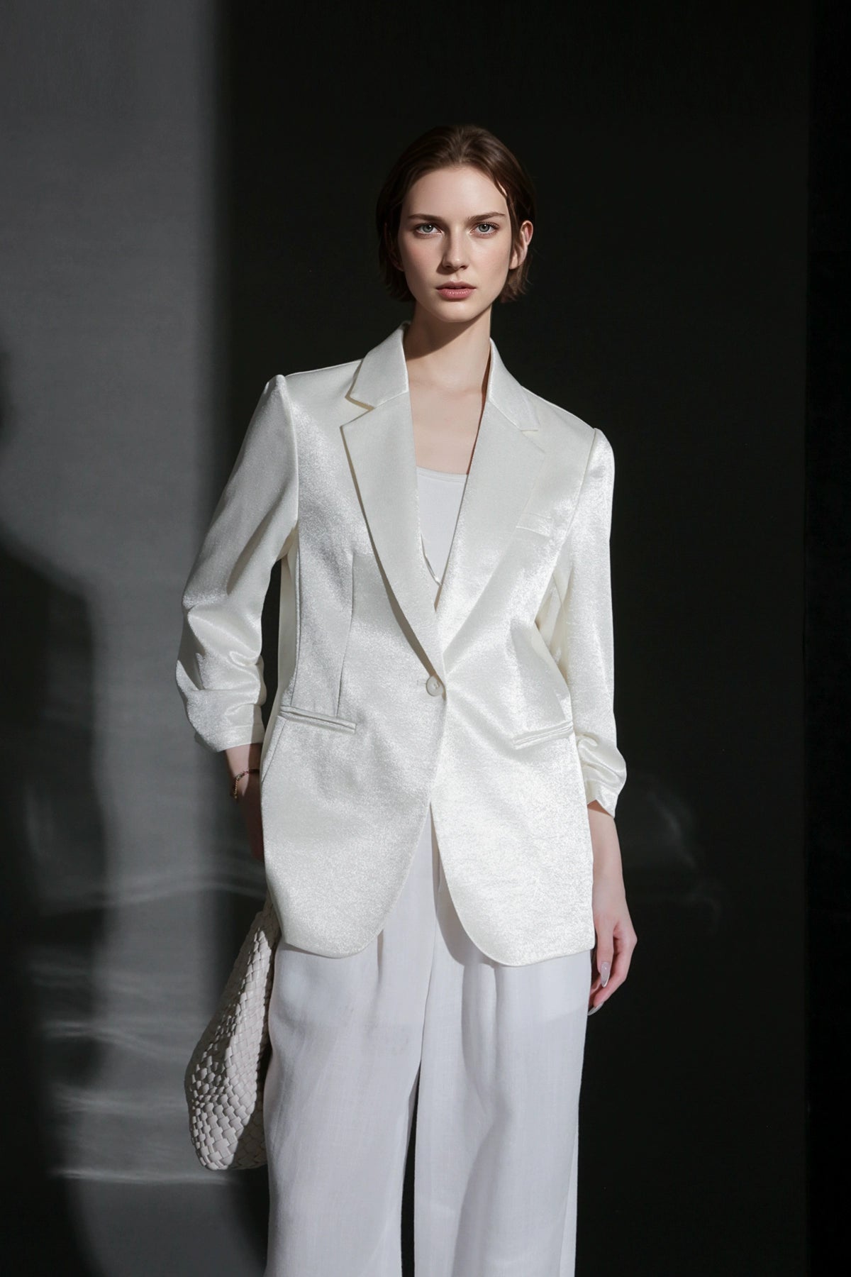 PIAOIN light luxury mercerized acetate heavy industry suit -CAMILLA