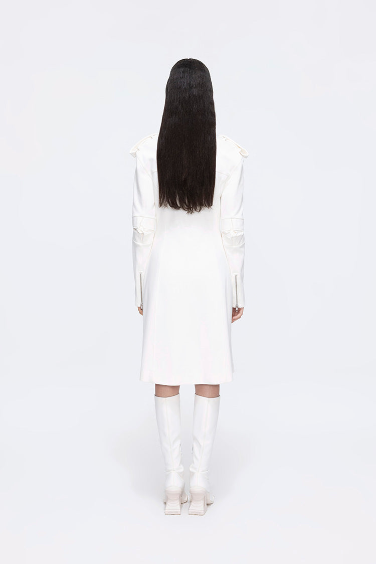 ANNAKIK niche four-pointed star function stand-up collar mid-length coat-HUILIN