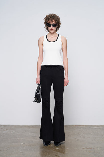 ANNAKIKI niche designer four-pointed star functional mid-rise flared pants-XIAOBEI