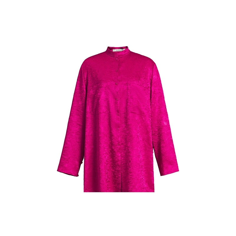 ZHUCHONGYUN oriental Chinese stand-up collar straight silhouette shirt--LOBEL.