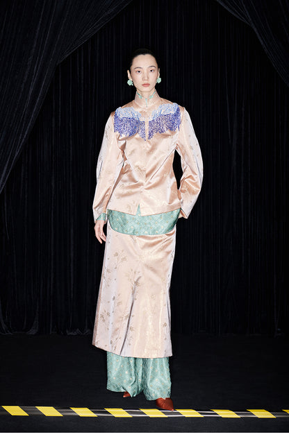 M essential Mackay designer brand Sea Cliff Tassel Beaded Shirt - plain.