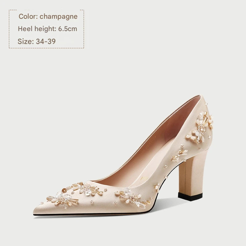 PJJUU beautiful hexiu block heel pumps  - KYE.