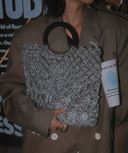 IUBALLET Cut-out Metallic Crotchet Tote Bag - UPHOLD.
