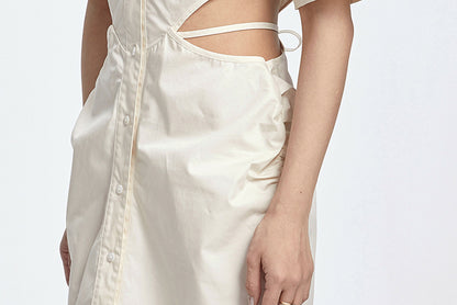 TINY IN shirt padded shoulder waist dress-CHIZZY