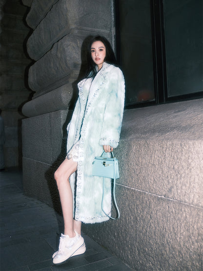 Wardrobes By Chen Elegant Light Green Long Sleeve Coat-Derah