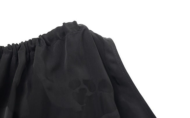 ZHUCHONGYUN  Black Jacquard Drawstring Lace-up Sleeveless Top-CHUG.