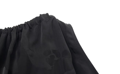 ZHUCHONGYUN  Black Jacquard Drawstring Lace-up Sleeveless Top-CHUG.