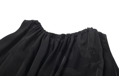 ZHUCHONGYUN  Black Jacquard Drawstring Lace-up Sleeveless Top-CHUG.