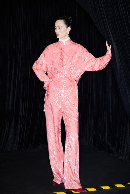 M essential Mackay designer fat jacquard wrapped around two stand-up collared shirts - LIGHT.