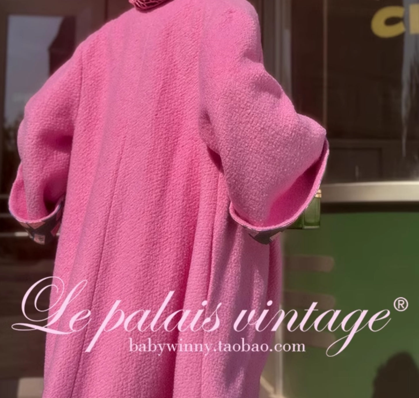 le palais vintage Hong Kong pink , green silhouette A-line jacket-SHEA.