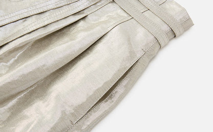 ZHUCHONGYUN silver drawstring three-point shorts--YAIBA.