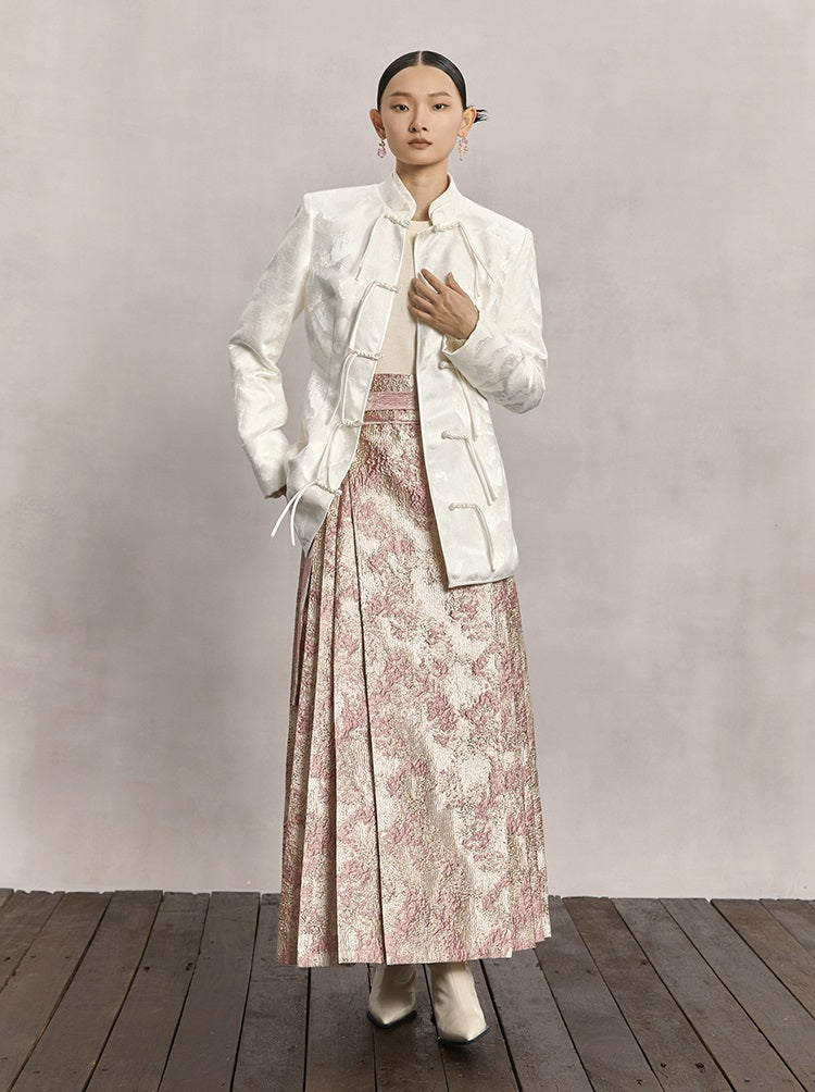 HECO Red Horse Face High Waisted Long Hanfu Skirt - offer.